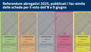 Referendum 8 e 9 Giugno 2025, colore schede, quesiti e ...