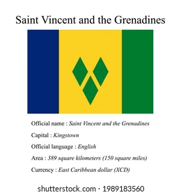 Saint Vincent Grenadines National Flag Countrys Stock Vector ...