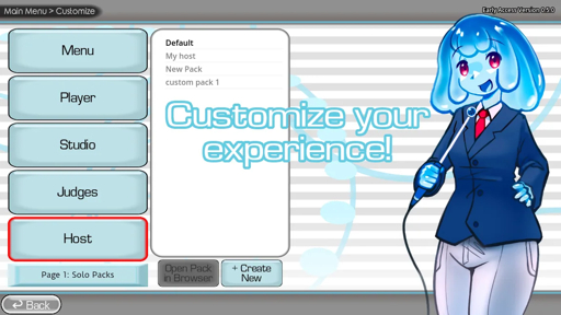The Choicer Voicer customization menu