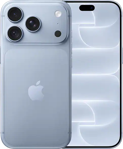 iPhone 18 Pro Max light blue front and rear view