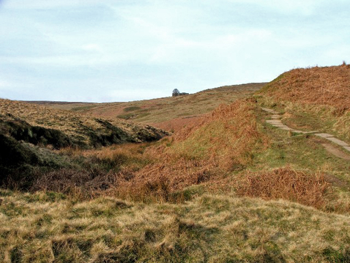 Moorland landscape on the climb to Top Withens, the ruined farmhouse inspiring Wuthering Heights.