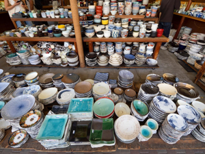 Japanese pottery shop display