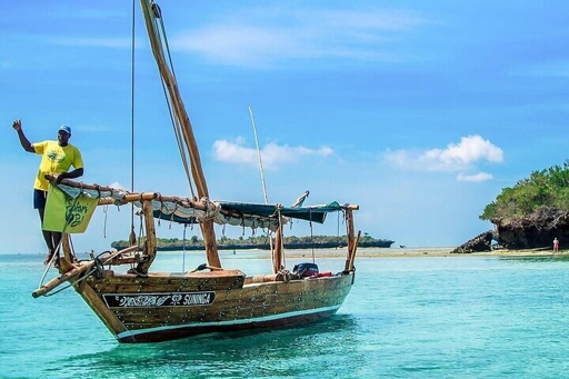 Safari Blue dhow boat in Menai Bay, Zanzibar