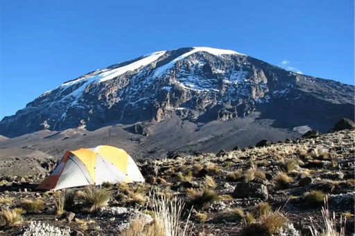 Kilimanjaro camp with peak