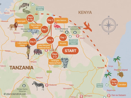 Tanzania safari Zanzibar itinerary