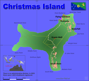 Christmas Island Country data, links and map by ...