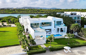 Beachfront white villa
