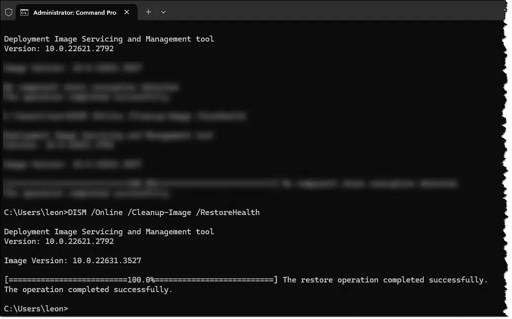Windows DISM command prompt