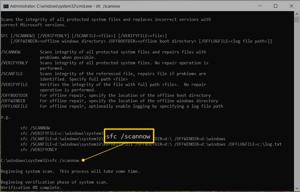 SFC scan command prompt