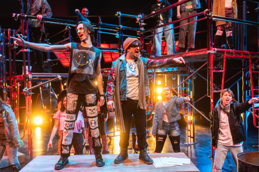 Students rehearsing Loyola's production of Rent