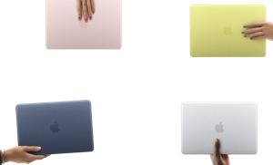 MacBook laptops in various colors