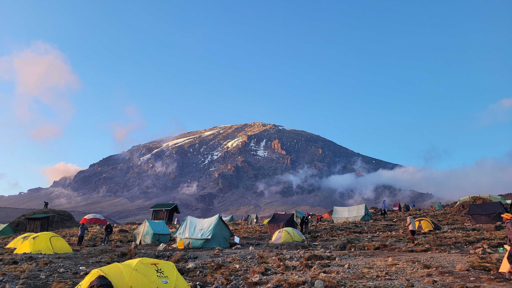 Kilimanjaro camp at sunrise