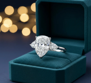 Shield-cut diamond ring