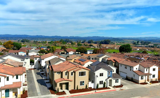 Aerial view of a residential neighborhood in Lompoc, California