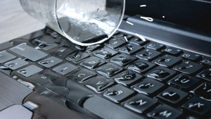 Liquid spilled on laptop keyboard