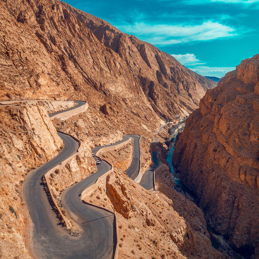 Todra Gorge limestone canyon walls near Tinghir Morocco