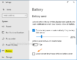 Lower screen brightness settings in Windows
