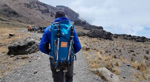 Kilimanjaro hiker with backpack