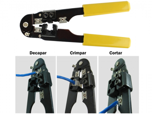 Alicate de Crimpar Cabos de Rede RJ45 / 8P8C - Hikari HK-300