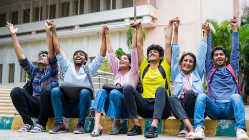Indian university students on campus