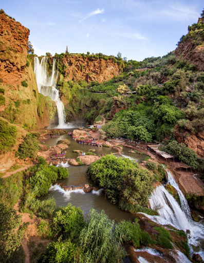 Ouzoud Waterfalls Morocco viewed from a scenic nature viewpoint