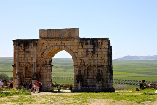 Arch of Caracalla at the ancient Roman ruins of Volubilis Morocco