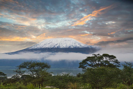 Kilimanjaro Uhuru Peak above the clouds