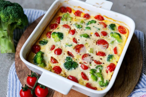 Broccoli tomato cheese casserole