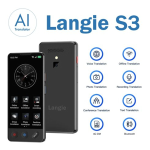 Traducător de buzunar SMART AI Online / Offline + Fotografie (Traducere în 138 de limbi) - Langie S3