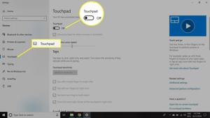 Windows touchpad settings enable disable