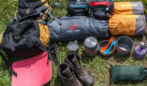 Kilimanjaro gear laid out