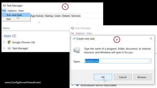Task Manager and explorer.exe restart
