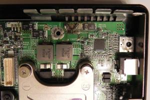 Blown power capacitor on laptop motherboard