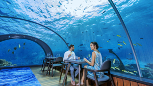 Hurawalhi Maldives underwater restaurant