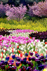 Colorful tulip field