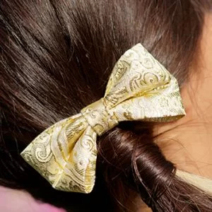 Accessoire cheveux noeud doré Made in France - Chérie et Dandy