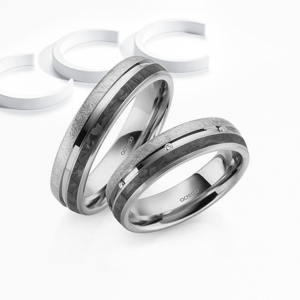 Black carbon wedding bands