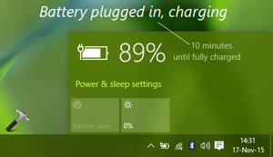 Windows showing plugged in not charging error