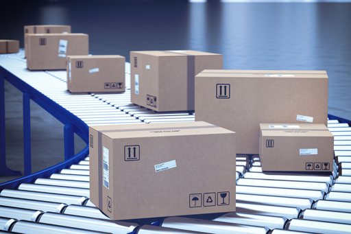 Warehouse fulfillment conveyor belt