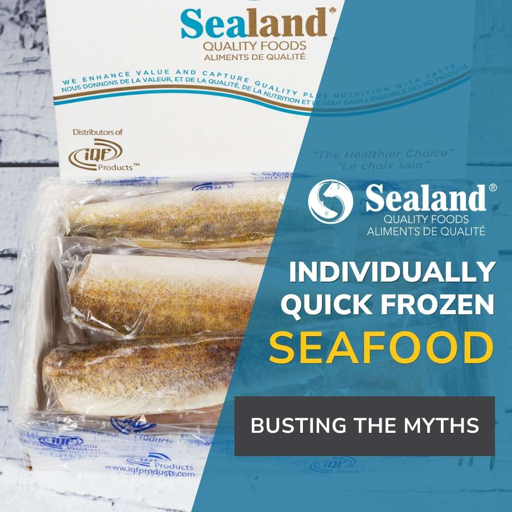 Individually quick frozen groundfish portions in retail packaging