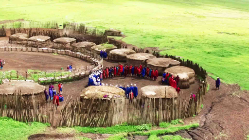 Ngorongoro Maasai boma aerial